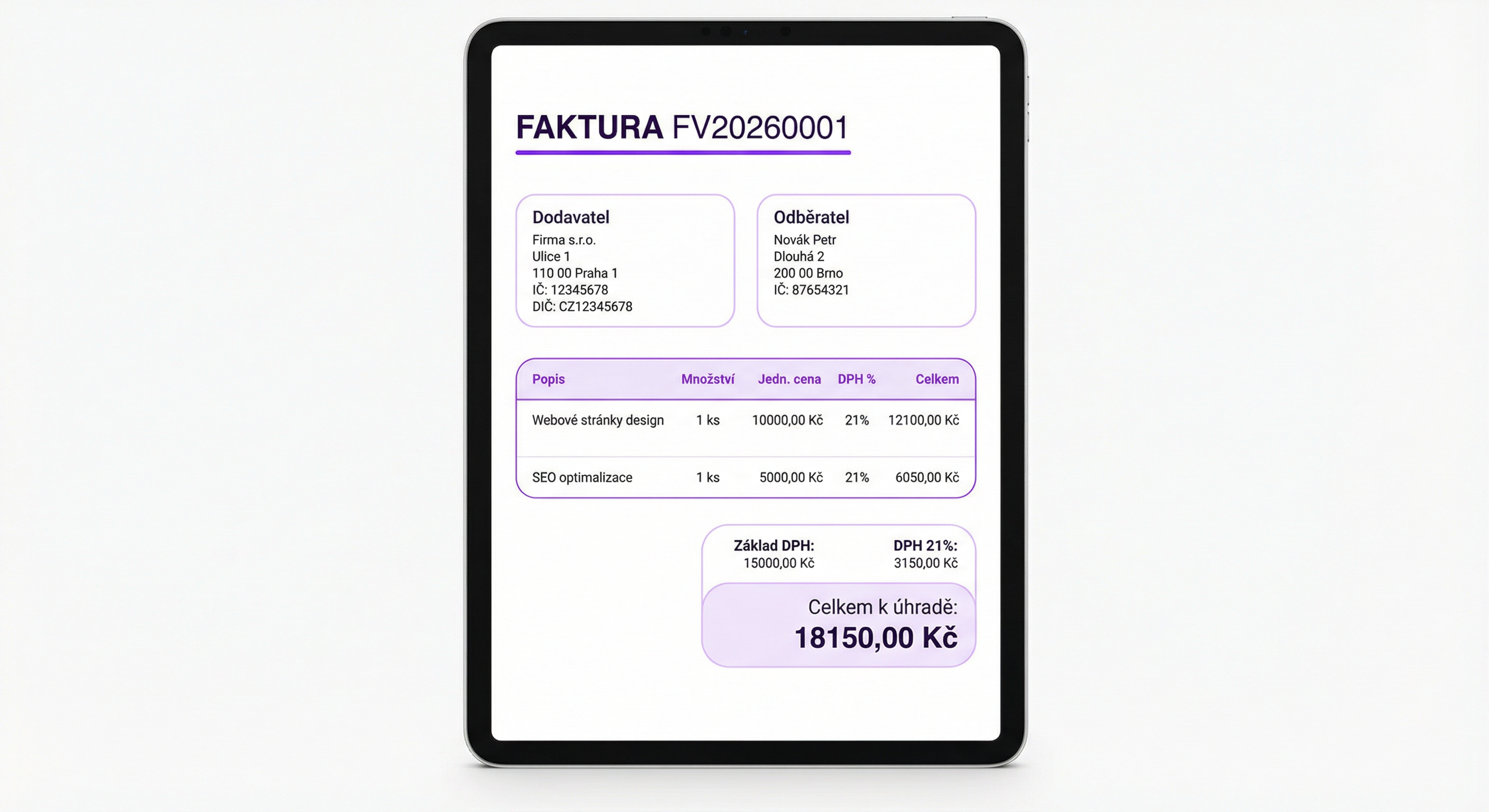 FAKTURA+ faktura na tabletu